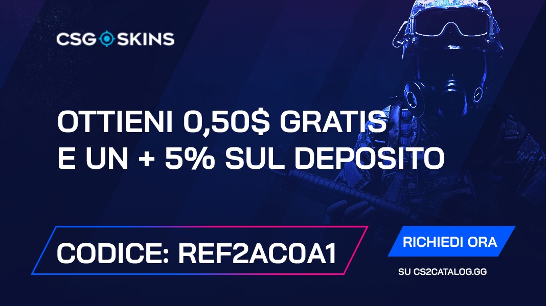 Codice promozionale CSGO-Skins 2026: Usa “REF2AC0A1” e ottieni $0.50 gratis e un + 5% sul deposito