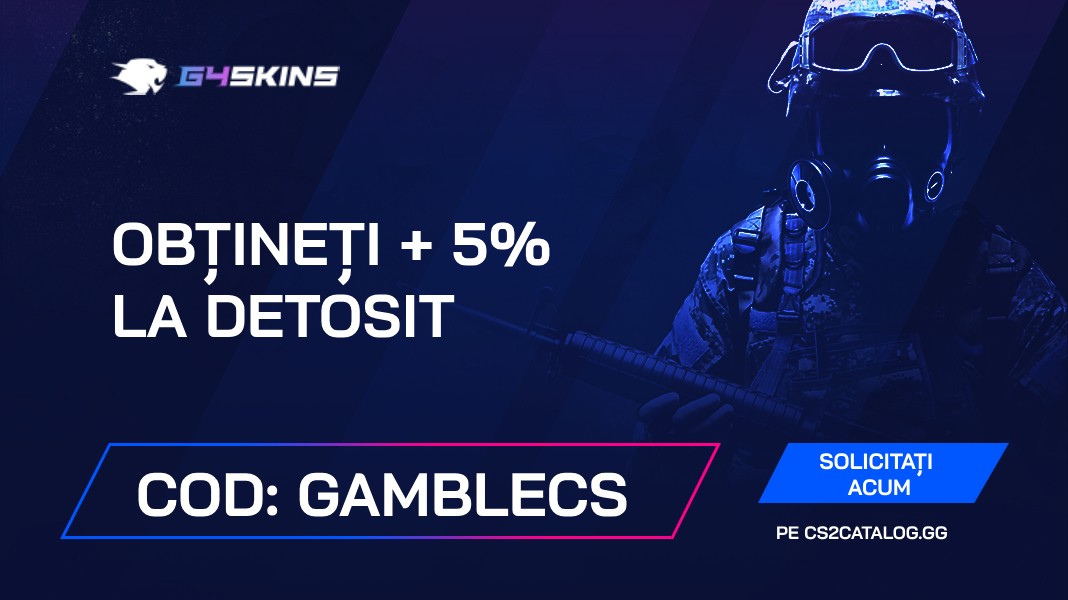 G4Skins Cod promoțional 2026: Utilizați „gamblecs” și obțineți + 5% la detosit