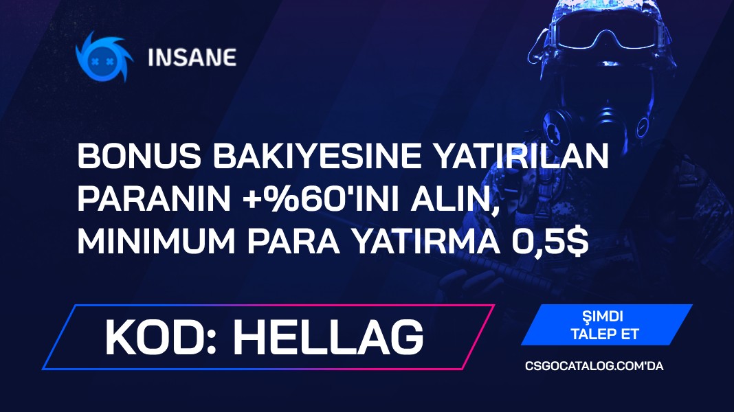 Insane.GG Promosyon Kodu İncelemesi 2026: “Hellag” Kullanın ve +%60 Para Yatırma Bonusu Kazanın